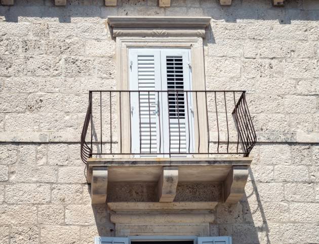 Beautiful facade of an old stone house
