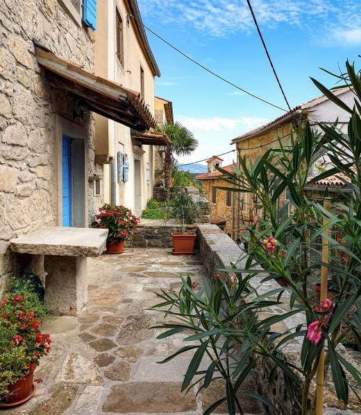 Stone houses in a picturesque old town.